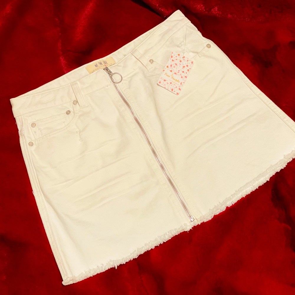 Free People white denim mini skirt - Picture 4 of 12